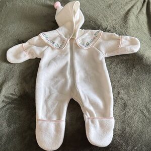 Vintage CC Baby Floral Embroidered Baby Bunting Snowsuit 0-3 Months